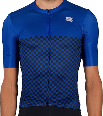 Sportful Checkmate Cycling Jersey SS21 - Blue Ceramic - XXL, Blue Ceramic